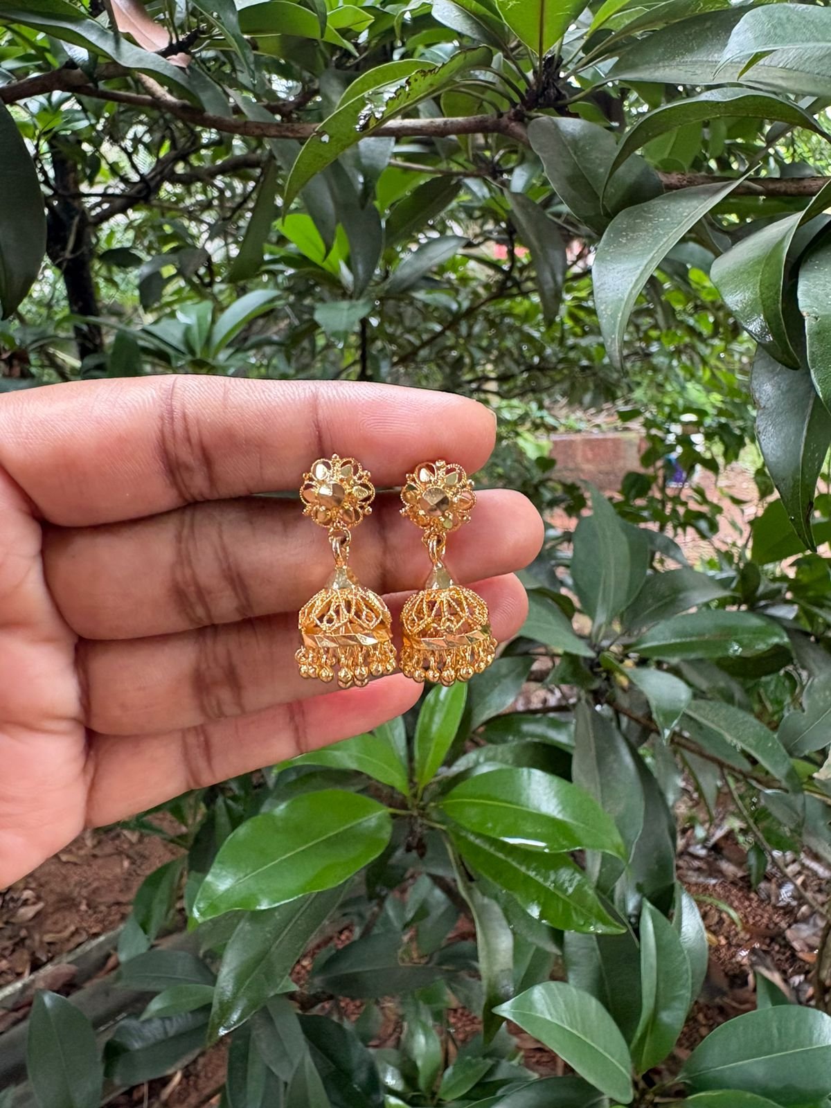 One Gram Gold Jhumka Earrings | Traditional Ethnic Design