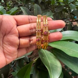 Coorgi Screw Bangle | Traditional One Gram Gold Finish Designer Bangle