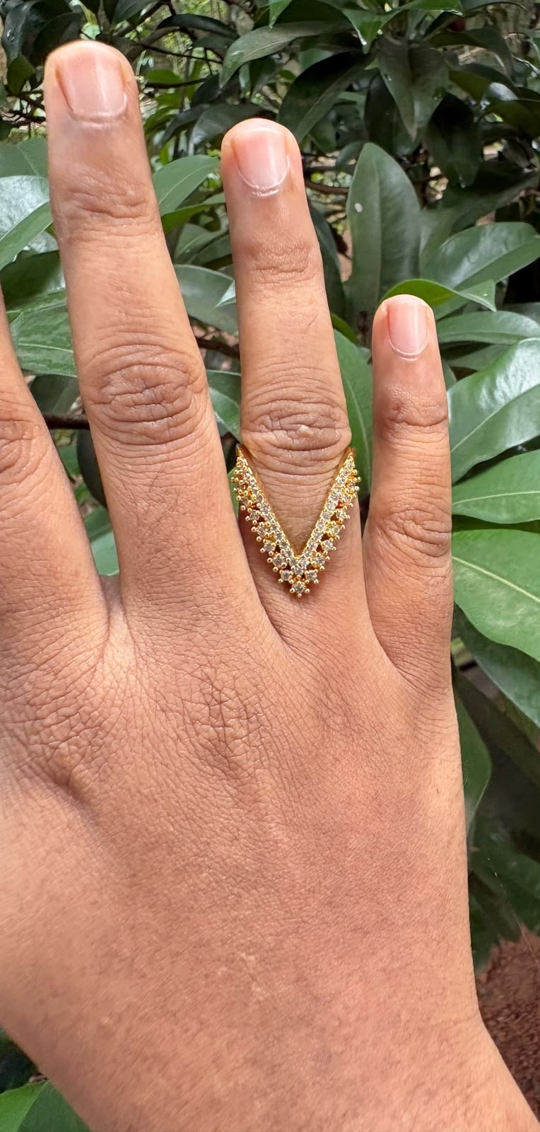 Single Layer Stone Vanki Ring – Gold Plated Adjustable Ring