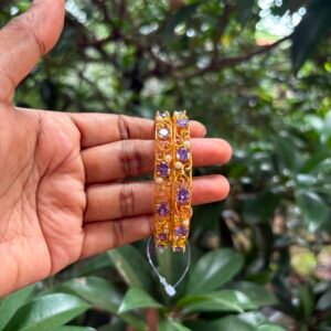 Trending Lavender Stone Bangle with Pearl