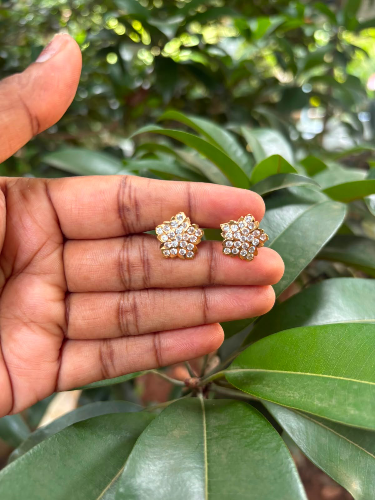 Panchaloha Stone Stud Earrings