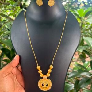 Elegant Laxmi Pendant Chain with Matching Studs