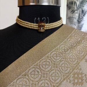 Elegant Pearl Choker with MOP Pendant